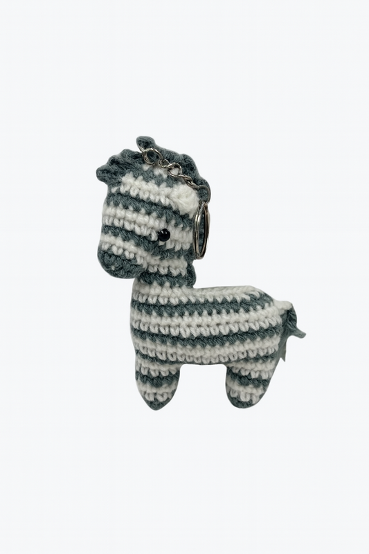 Crochet Zebra Keychain