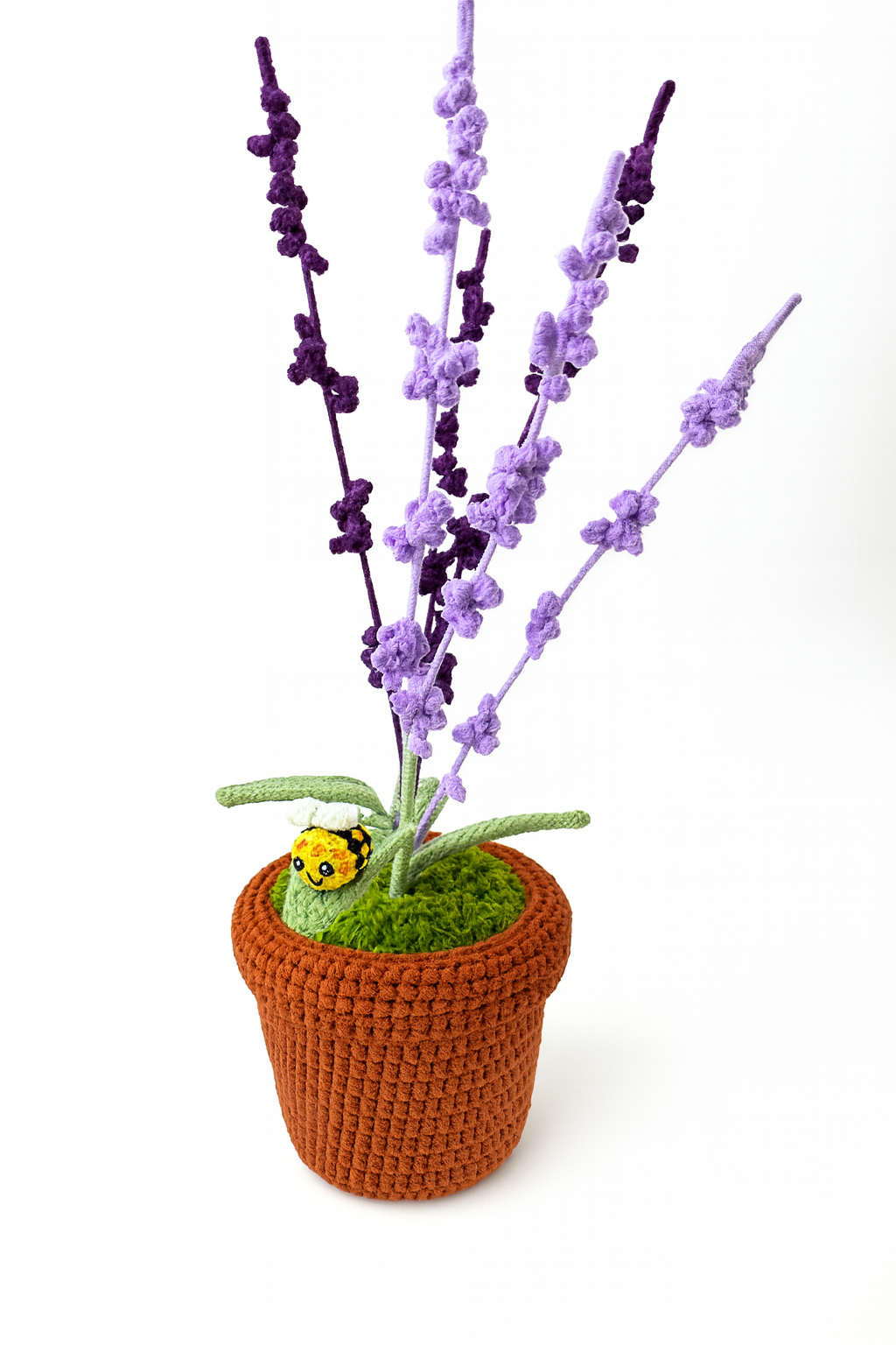 Crochet Lavender Sprig with Bee